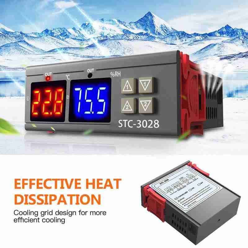 STC-3028 Digital Temperature Humidity Controller Home Fridge Thermostat Humidistat Thermometer Hygrometer Control Switch