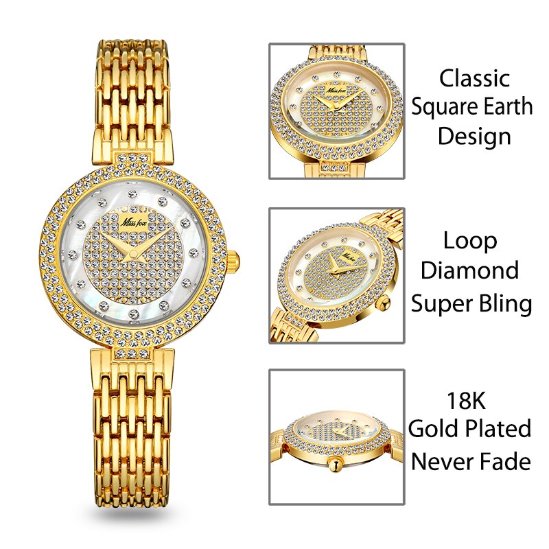 Missfox horloge dames bekende merken luxe zilveren dameshorloge armband waterdicht feesttopje voor dames