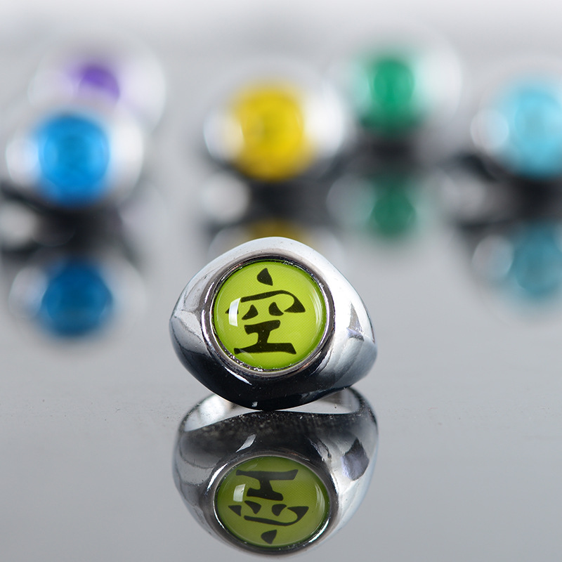 Anime Akatsuki Ring COS Uchiha Itach Pain Zetsu Konan Kakuzu Sasori Deidara Orochimaru Hidan Metal Rings Figure: Brown