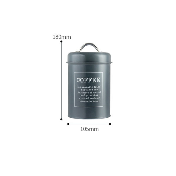 Vintage Metalen Keuken Opslag Bus Potten 1.2l Thee Koffie Suiker Voedsel Opslag Container Verzegelde Koektrommel Keuken Benodigdheden: Zilver