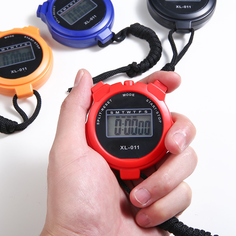 XL-011 LCD Chronograph Handheld Sports Timing Stopwatch Fitness Timer Counter Digital Display W/ Calendar Function