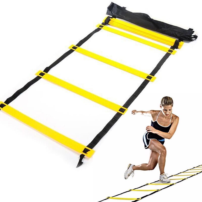 Duurzaam Nylon 9 Rung 16.5 Voeten 5M Agility Speed Jump Ladder Voetbal Agility Training Voetbal Fitness Voet Speed Ladder