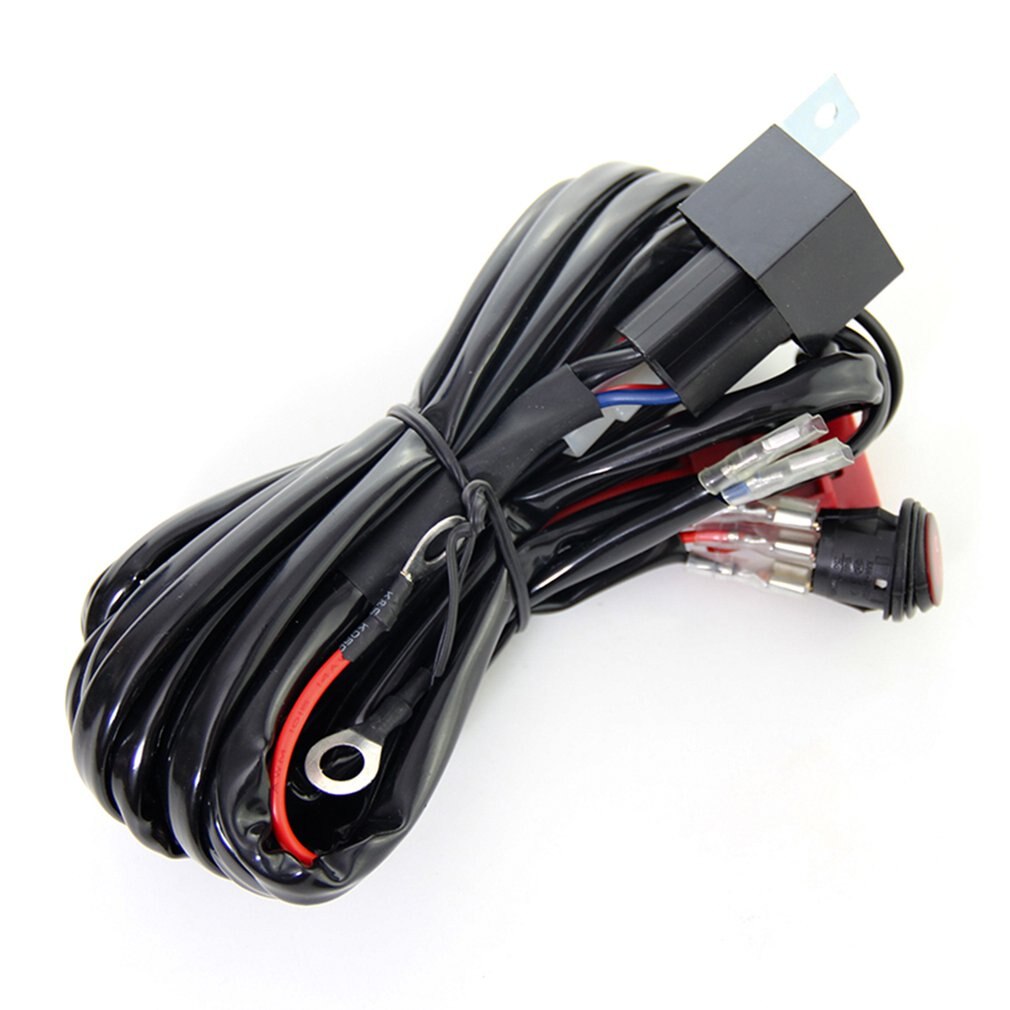 LED Light Bar Wiring Harness Kit 14AWG Heavy Duty 12V On-off Switch Power Relay Blade Fuse for Off Road LED Work Light Bar