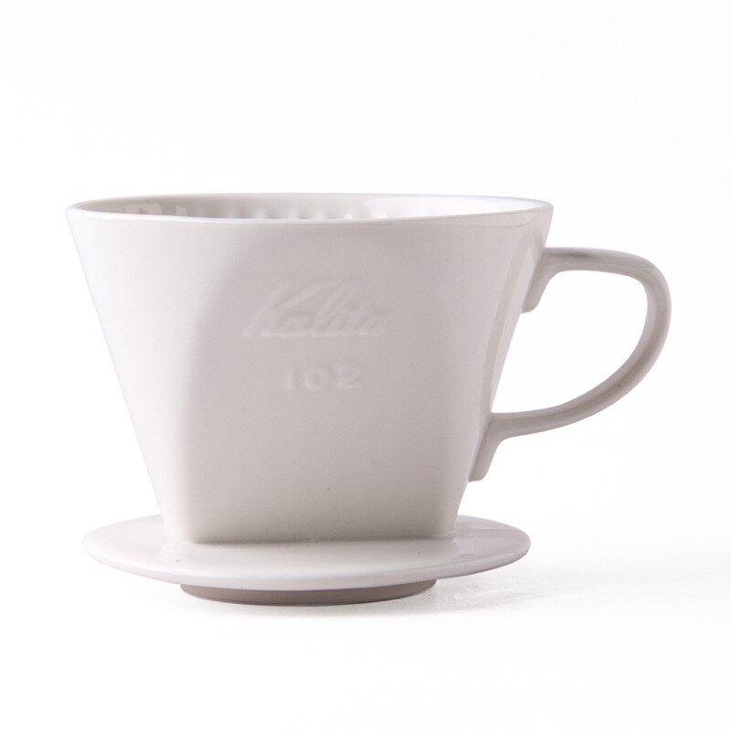 101/102 Cone Coffee Dripper Ceramic Hand Drip Coffee Filter V60 Permanent Coffee Brewer Pour Over Coffee Maker Drip Filter: 102 White 1-4Cup