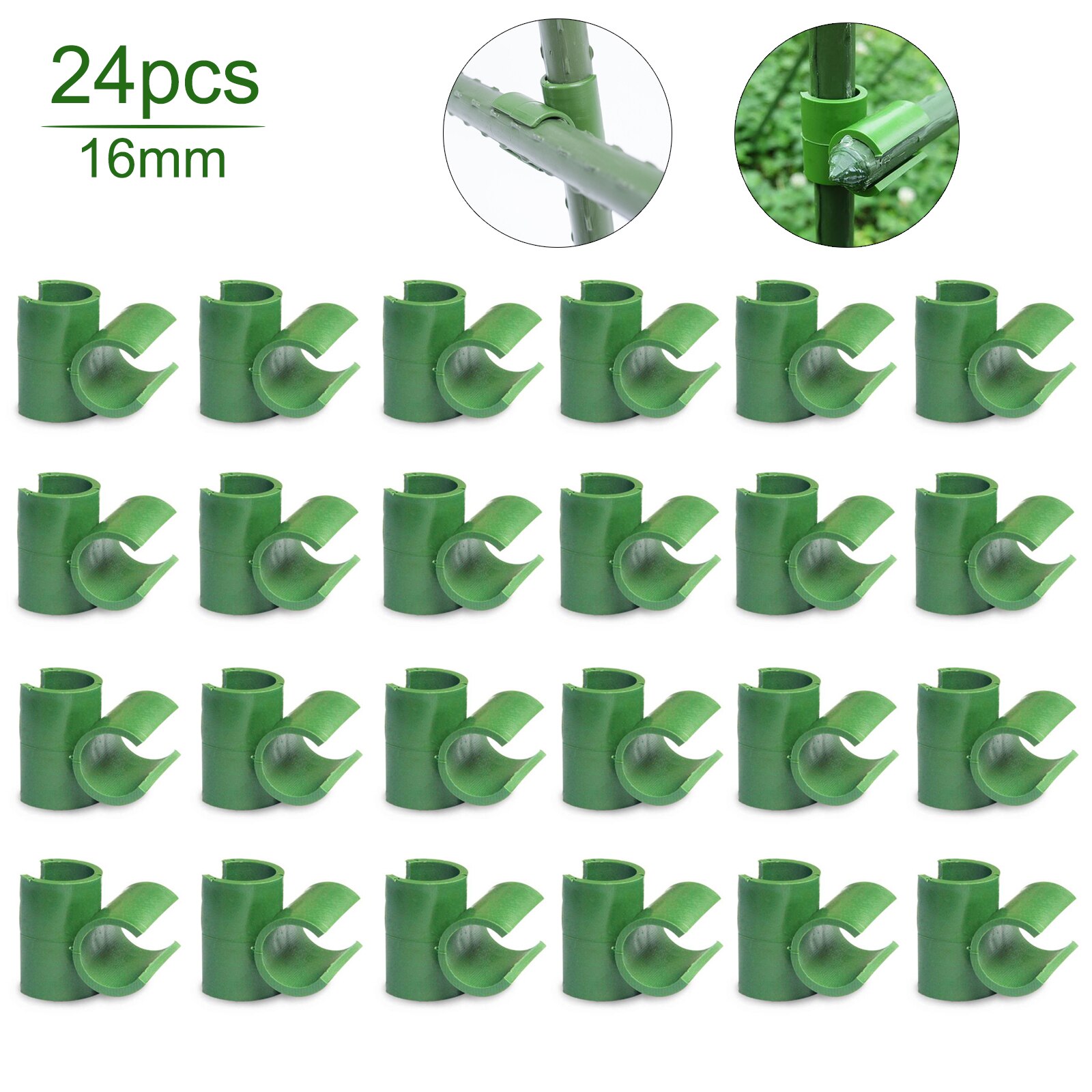 Plant Connectors Cross Button Plastic Buckle Garden Tool Accessories PP 24pcs Green Adjustable Rotatable Fastener