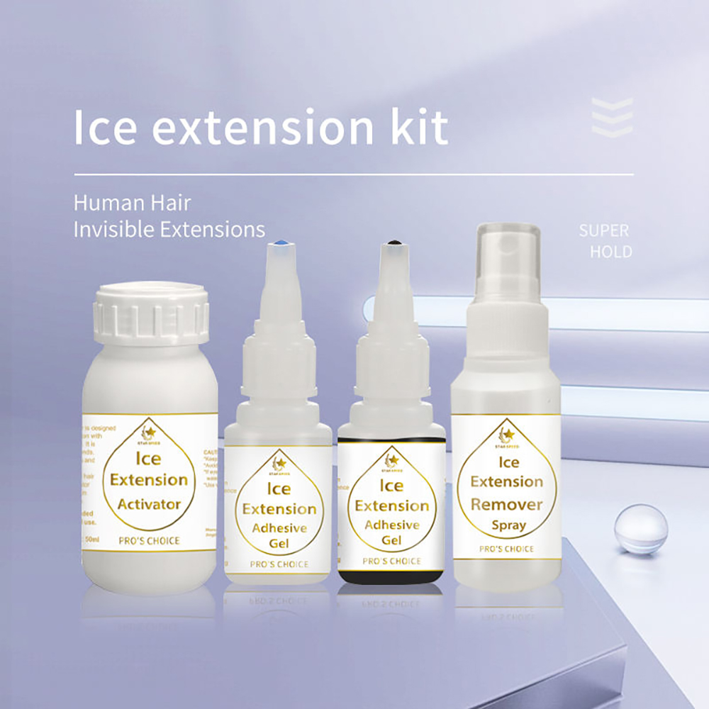 Cold Bonding Glue Gel for Hair Extension Four bott... Grandado