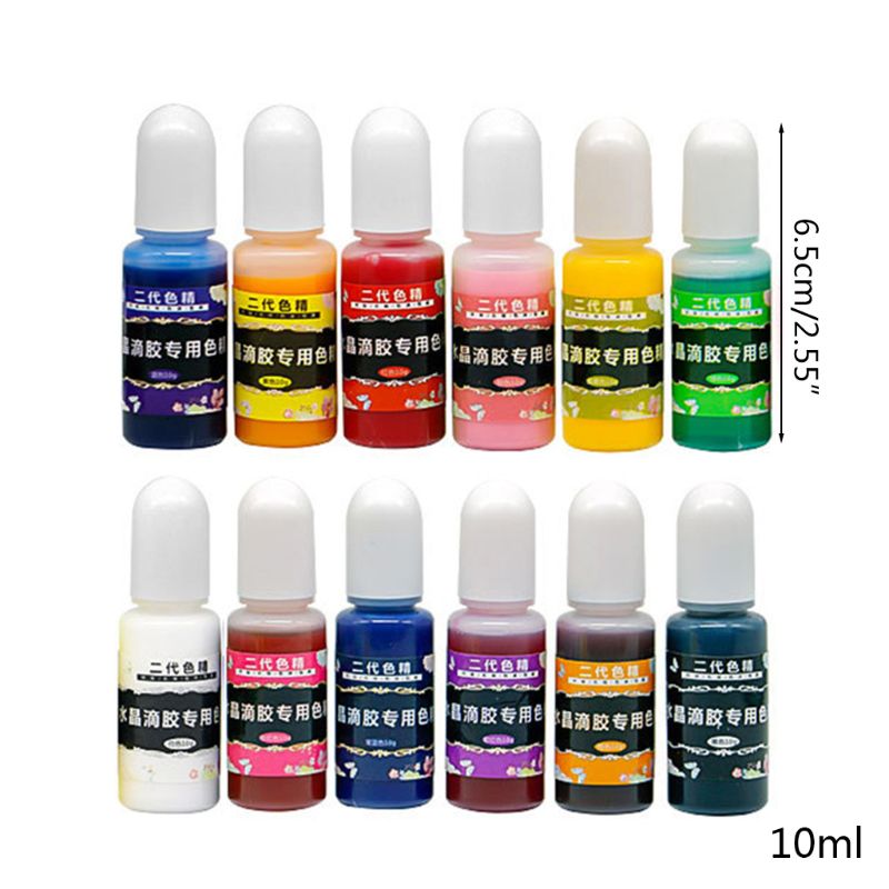 12 Pcs/set DIY Handmade Crystal Epoxy Pigment UV Oily Resin Dye Coloring