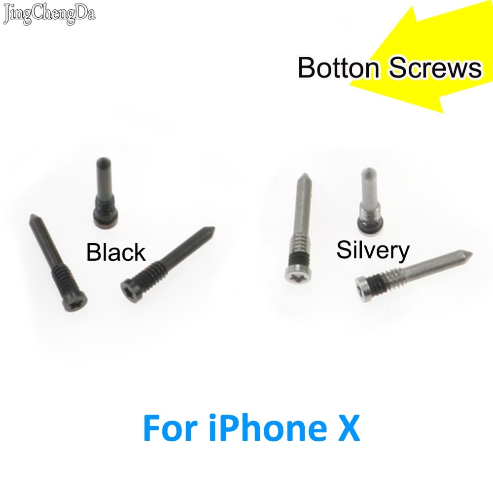 JCD 2pcs/lot Complete Screws Full Set &amp; 5 Point Star Bottom Dock Screw Replacement Repair for iPhone X 10 ten Funda