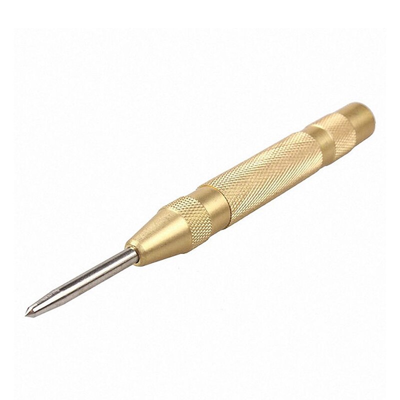 5'' Automatic Center Pin Punch Spring Loaded Marking Starting Hole Tool Gold 28TC
