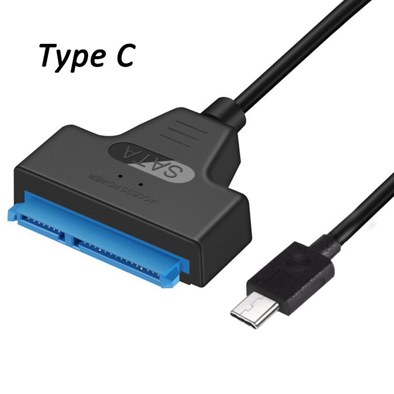 Cable adaptador USB Sata 3 a USB 3,0/2,0, conectores tipo C, compatible con disco duro Ssd Hdd de 2,5 pulgadas: 33CM / Type-C