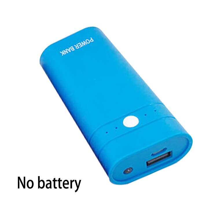 Bricolage batterie 18650 boîtier de batterie batterie batterie boîte de stockage Powerbank boîte chargeur coque étui pour IPhone Xiaomi Huawei téléphone: Blue No Battery