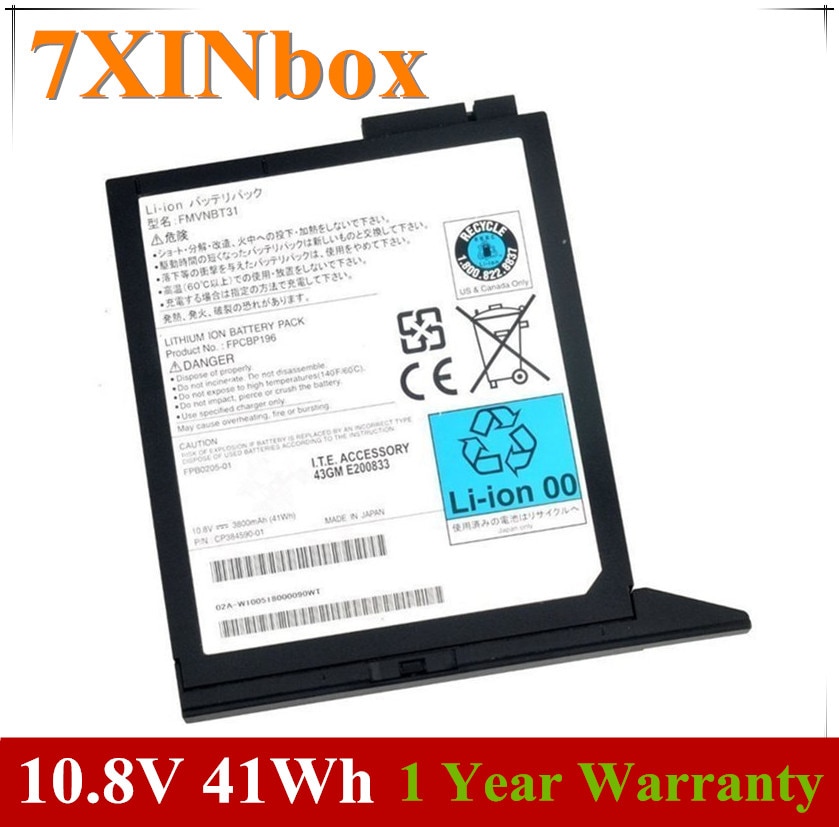 7XINbox 10.8V 3800mAh FPCBP196 FMVNBT31 Laptop Battery For Fujitsu Lifebook T4310 T4410 T5010 T730 T731 T900 T901 TH700 S710