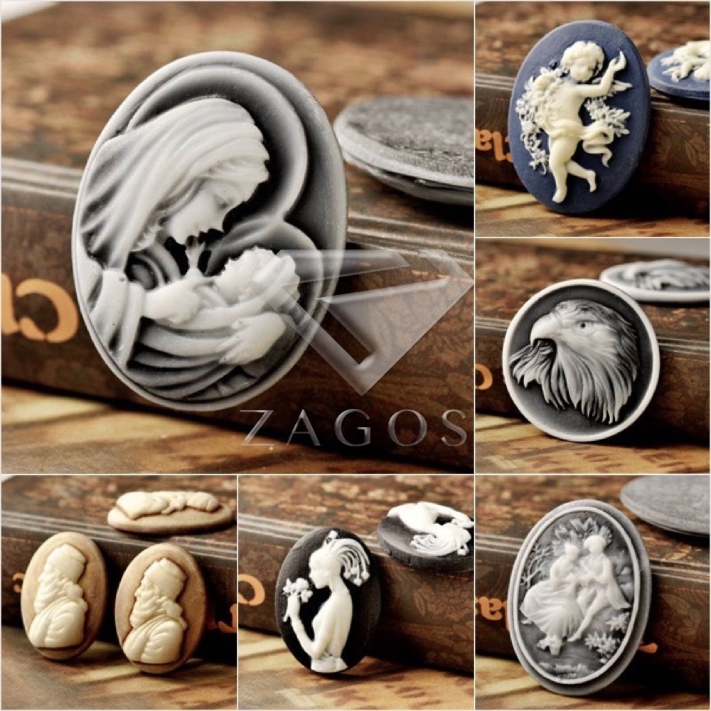 4/8Pcs Della Resina di Modo di Grado B di Stile Dell'annata Re Amgel Aquila della Parte Posteriore Piana Cammeo Cabochon Per Monili Che Fanno commercio all'ingrosso Nave Veloce