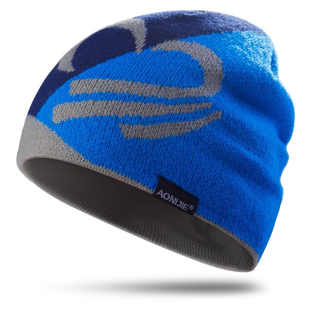 AONIJIE Winter Thermal Sports Slouchy Cuffed Knit Beanie Hat Skull Cap For Running Marathon Travelling Cycling Men Women: M24 Blue