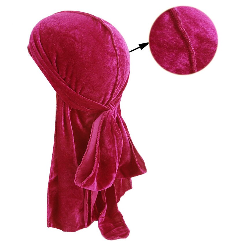 Sombrero de pañuelo de terciopelo para hombre y mujer, turbante transpirable, gorros para quimio, sombrero de pirata, accesorios para el cabello, Unisex,: Deep Pink