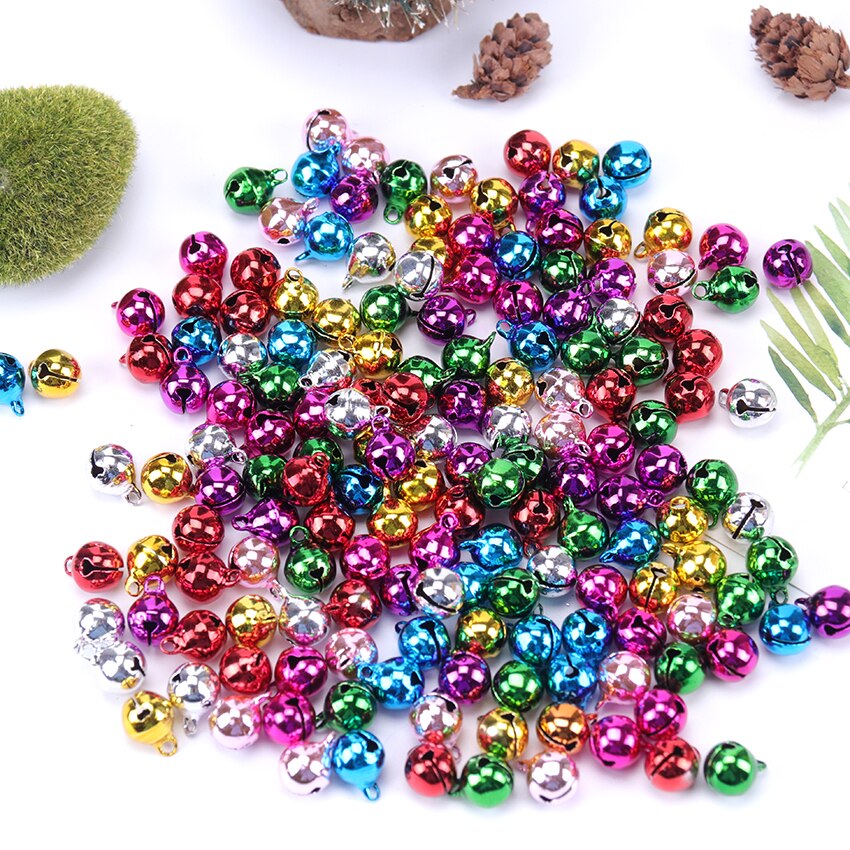 30 stk farverige jingle klokker løse perler små vedhæng festival fest juletræ dekoration diy håndværk tilbehør