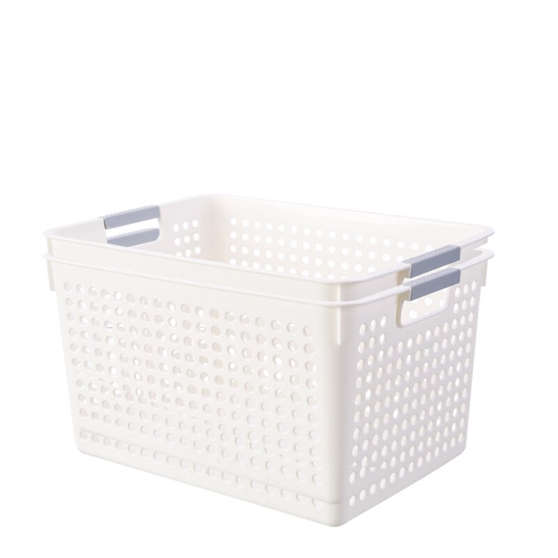 JOYBOS – panier de rangement pour divers articles, panier de rangement en plastique, panier de bain, Table de cuisine, organisateur rectangulaire, boîte de rangement de jouets, QC2: WHITE / S 28x18x14