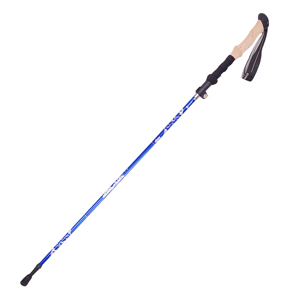 5-Section Outdoor Fold Trekking Poles Camping Walking Stick Portable Walking Hiking Stick Retractable Walking Cane Hiking: Blue