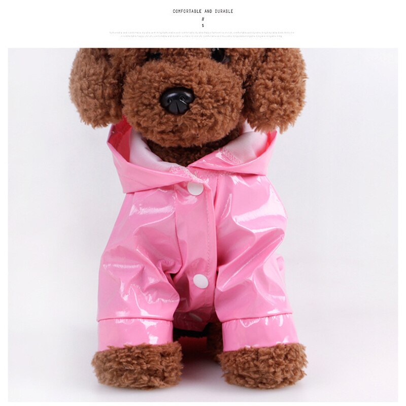 S-XL Puppy Pet Rain Coat Summer Hoody Waterproof Jackets PU Raincoat for Dogs Cats Apparel Clothes PetSupplies Outdoor