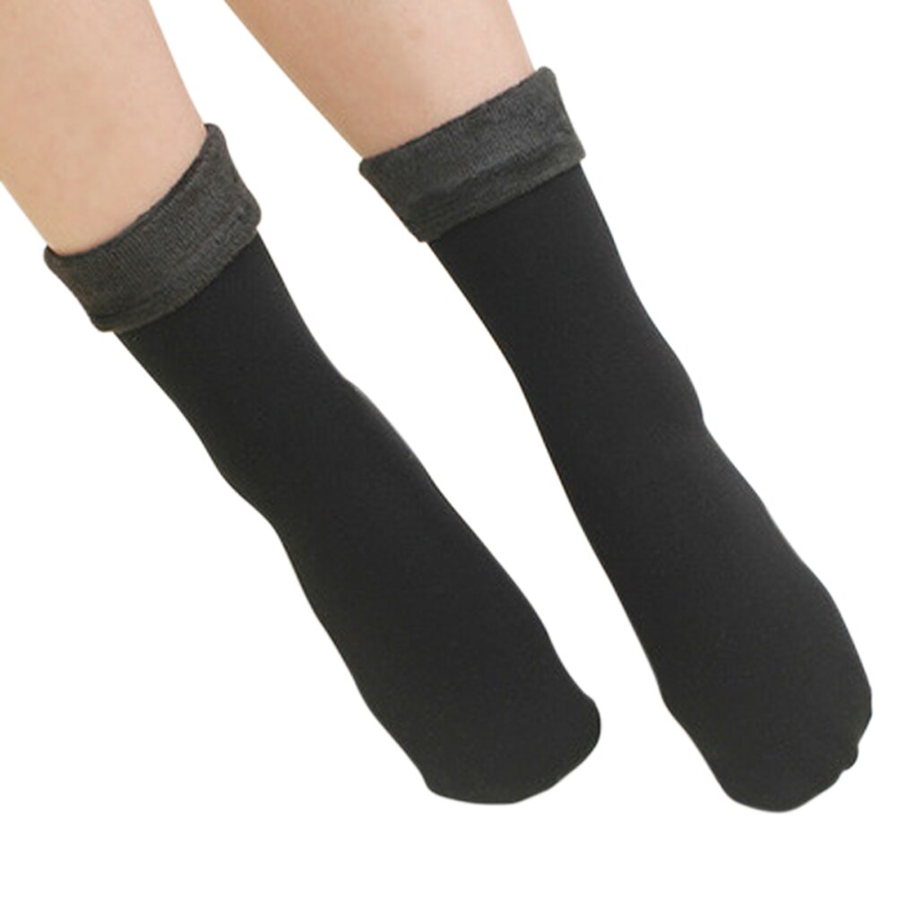 Termiske fleece sokker vinter fleece forede varme sokker fuzzy bløde kvinder tyk sok  b99