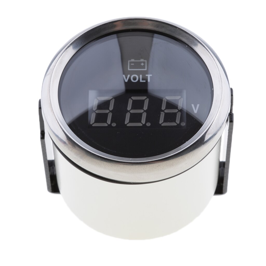 2" Red Digital LED Elec Volt Voltage Meter Gauge Marine Boat Car
