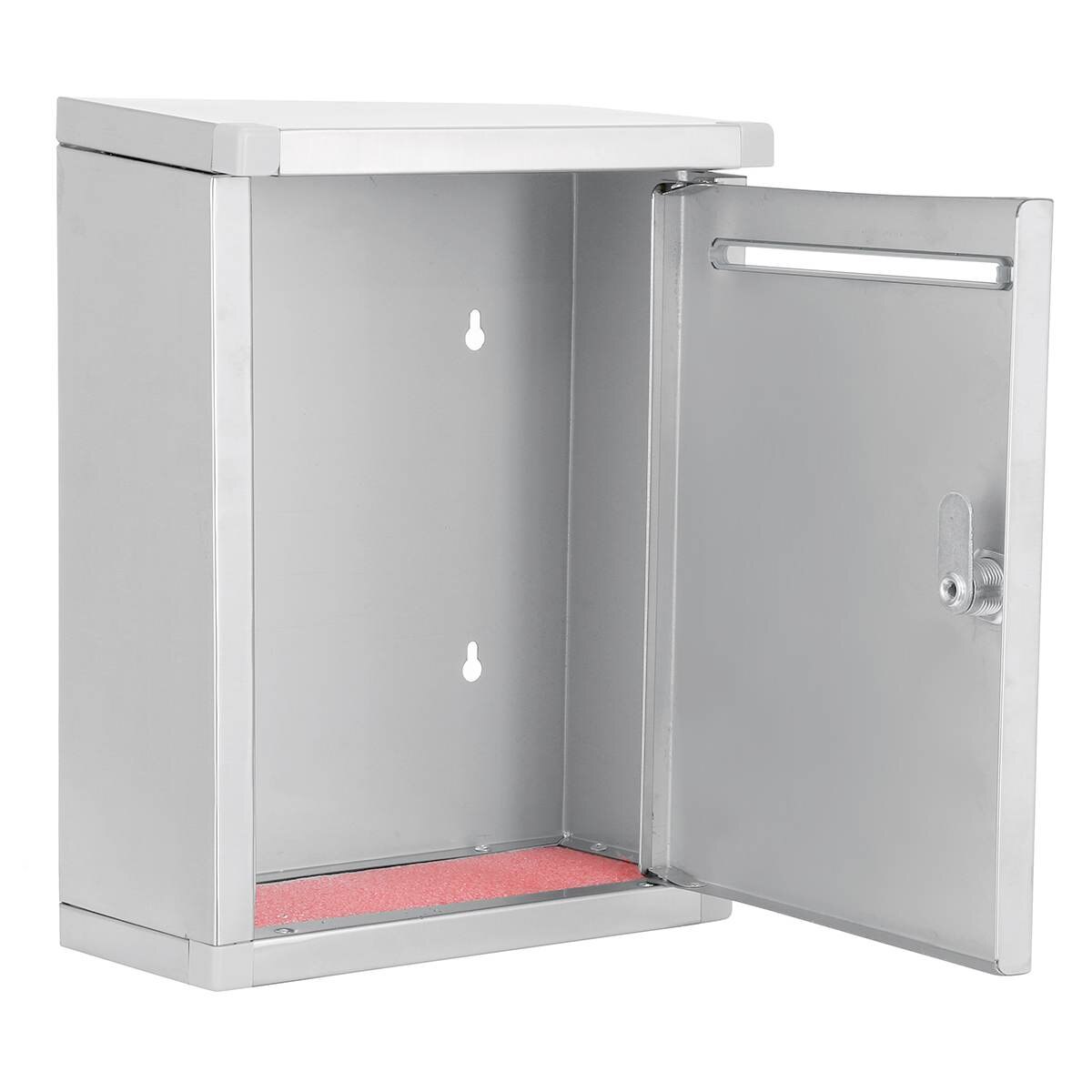 Wall Mounted Lockable Mailbox Outdoor Stainless Steel Letter Post Box Security Suggestion Box Decorations For Home Garden