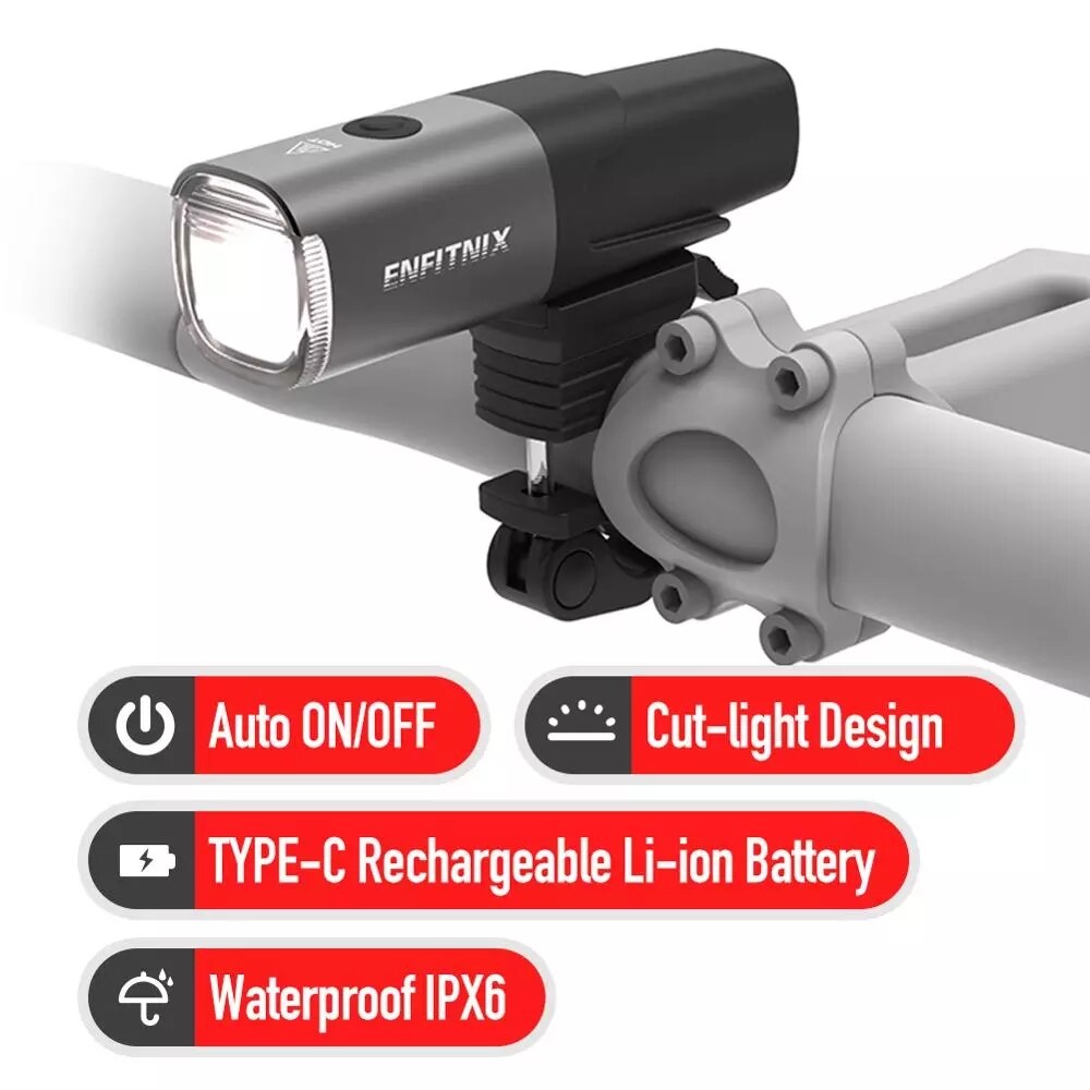 Enfitnix Navi800 Fietslicht Smart Fiets Led Koplamp Usb Oplaadbare Fietsen Voor Lamp Zaklamp Beugel Accessoires