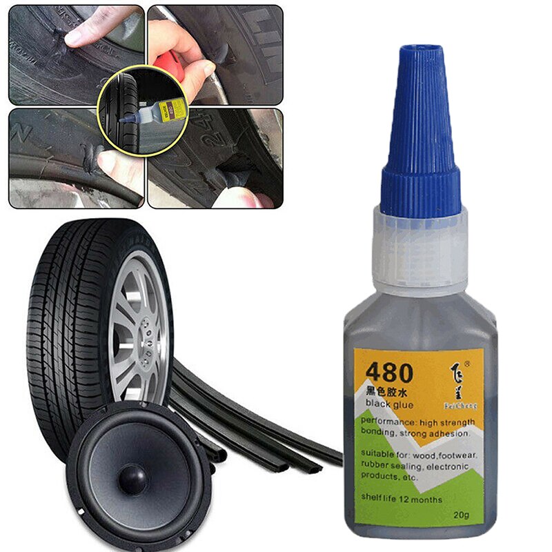 480 Zwart Super Lijm Auto Rubber Reparatie Band Lijm Venster Speaker Seal 20G
