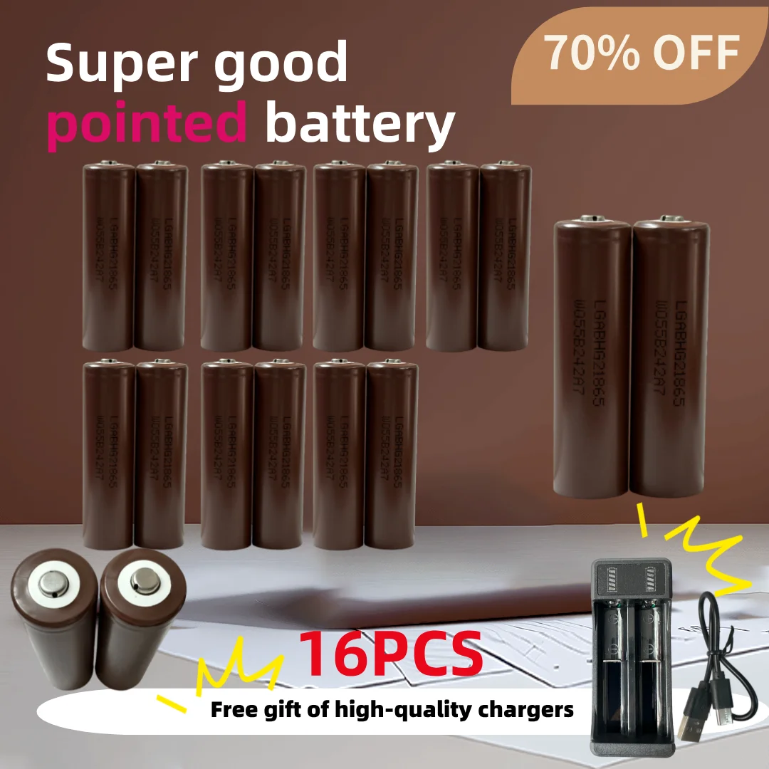 of 100% original rechargeable 18650 battery 3.7V 3500mAh 25A discharge 18650 HG2 +Pointed