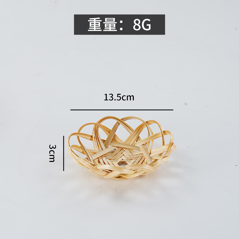 Japanese Sashimi Decoration Mini Basket Seafood Decoration Props Barbecue Plate Bamboo Basket Decoration