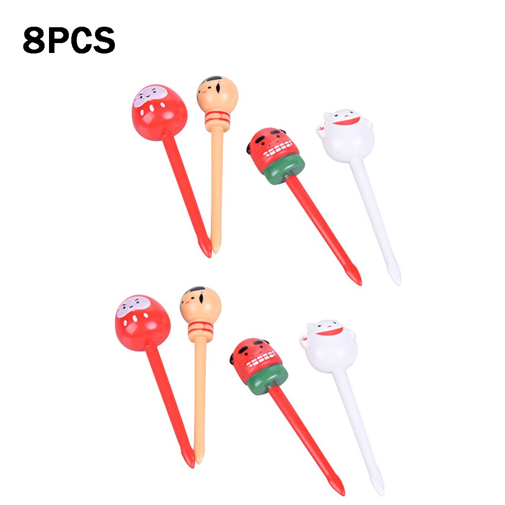 10pcs Cute Cartoon Fruit Fork Set Twisted Party Buffet Fruit Desserts Food Cocktail Sandwich Fork Stick For Home Party Supplies: 2