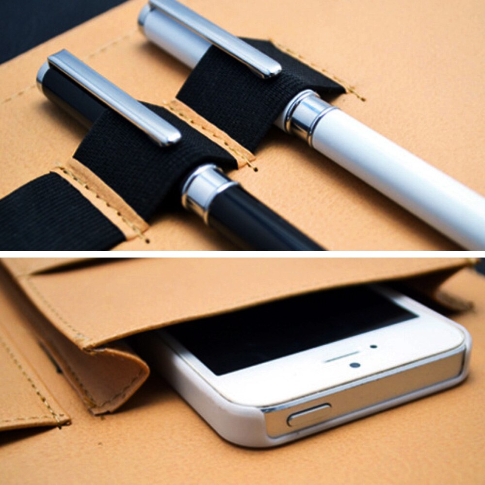 A4 3 Gat Pu Lederen Map Portfolio Met Houder Calculator Voor Kantoor Zwart