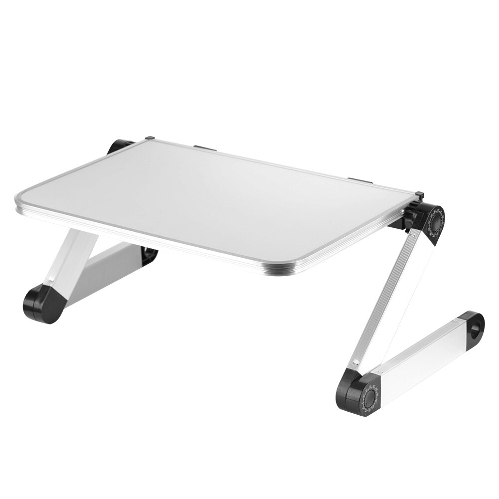 Aluminum Alloy Laptop Portable Foldable Adjustable Laptop Desk Computer Table Stand Tray Notebook Lap PC Folding Desk Table: White