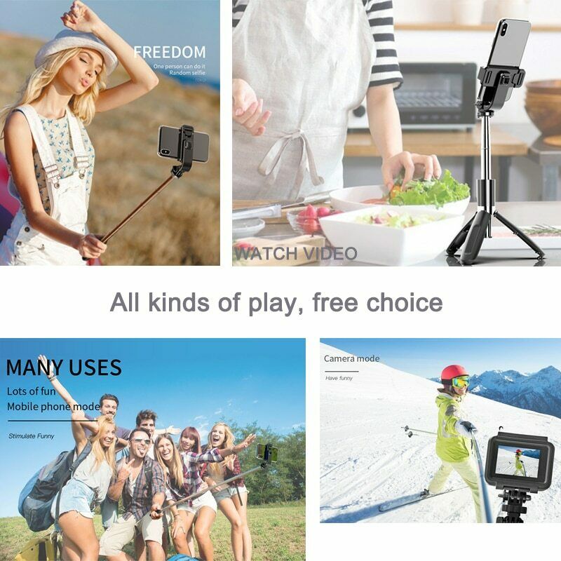 Perche à Selfie 3 en 1, trépied extensible monopode avec télécommande Bluetooth pour IPhone Samsung Huawei Xiaomi Smartphone