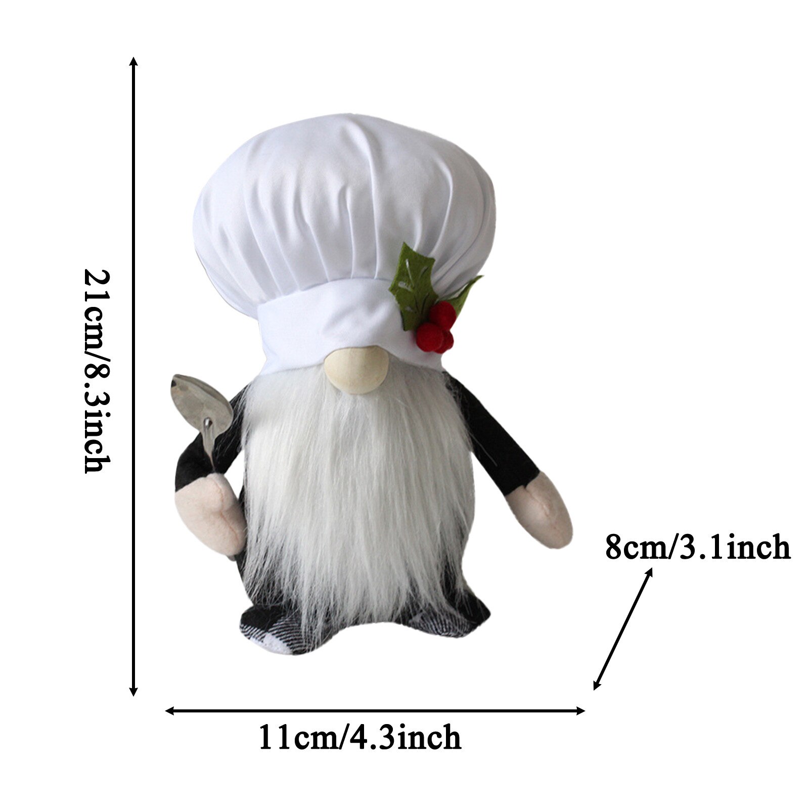 40# 2pc Mother Day Cooking Elf Long Legs Doll Plaid Kitchen Chef Gnomes Table Decor Kawaii Kidsroom Decoration Accessories