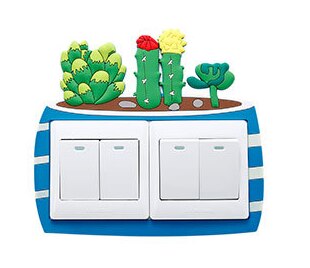 3D Big Switch Cover Room Decor Silicone Light Button Sticker On-off Switch Sticker Luminous Switch Outlet Double Swatches: Silver