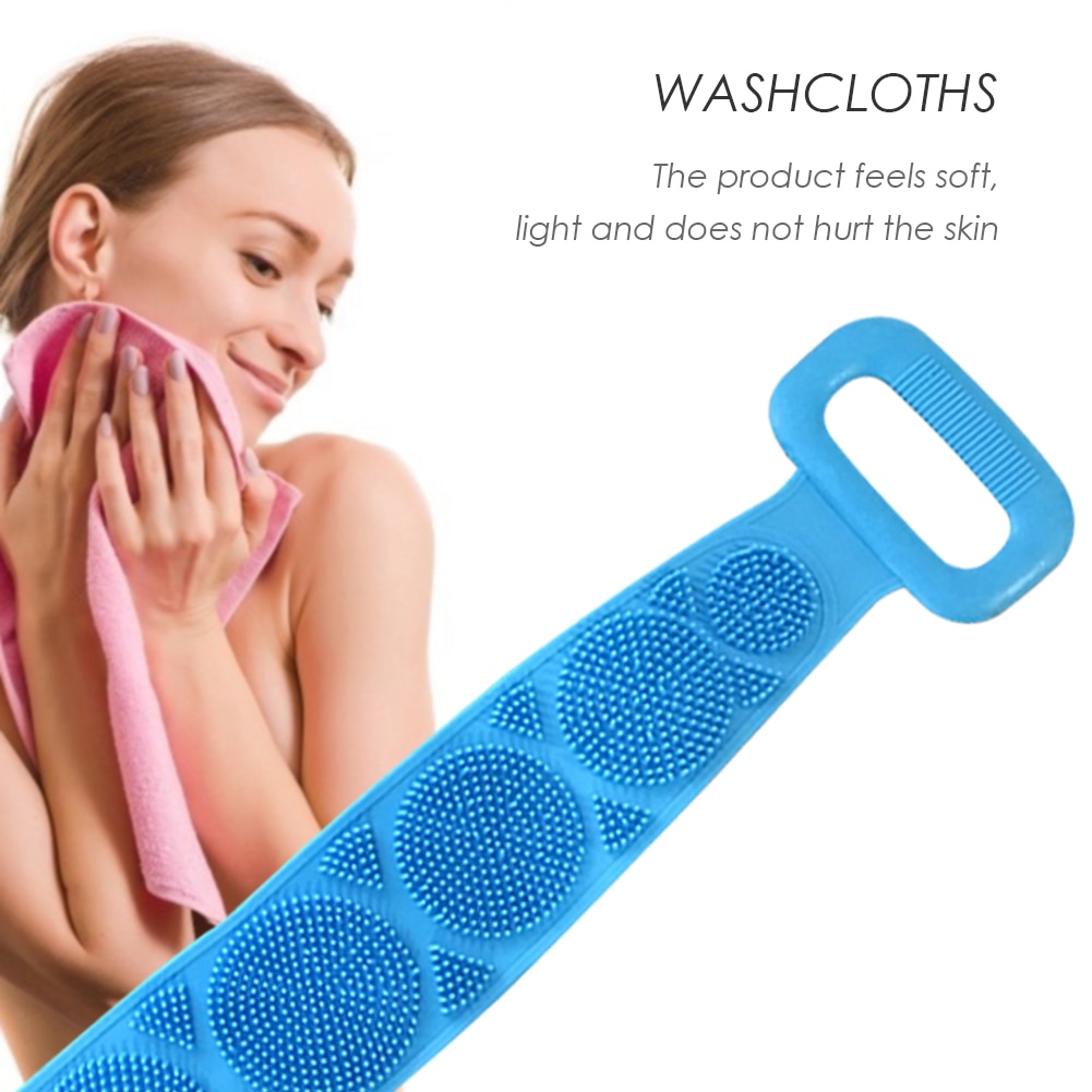 Silikone badebørstehåndklæde dobbelt side krop brusebad gnide tilbage mudder skrælning massage til husholdnings badeværelse hud rengøring tilbehør