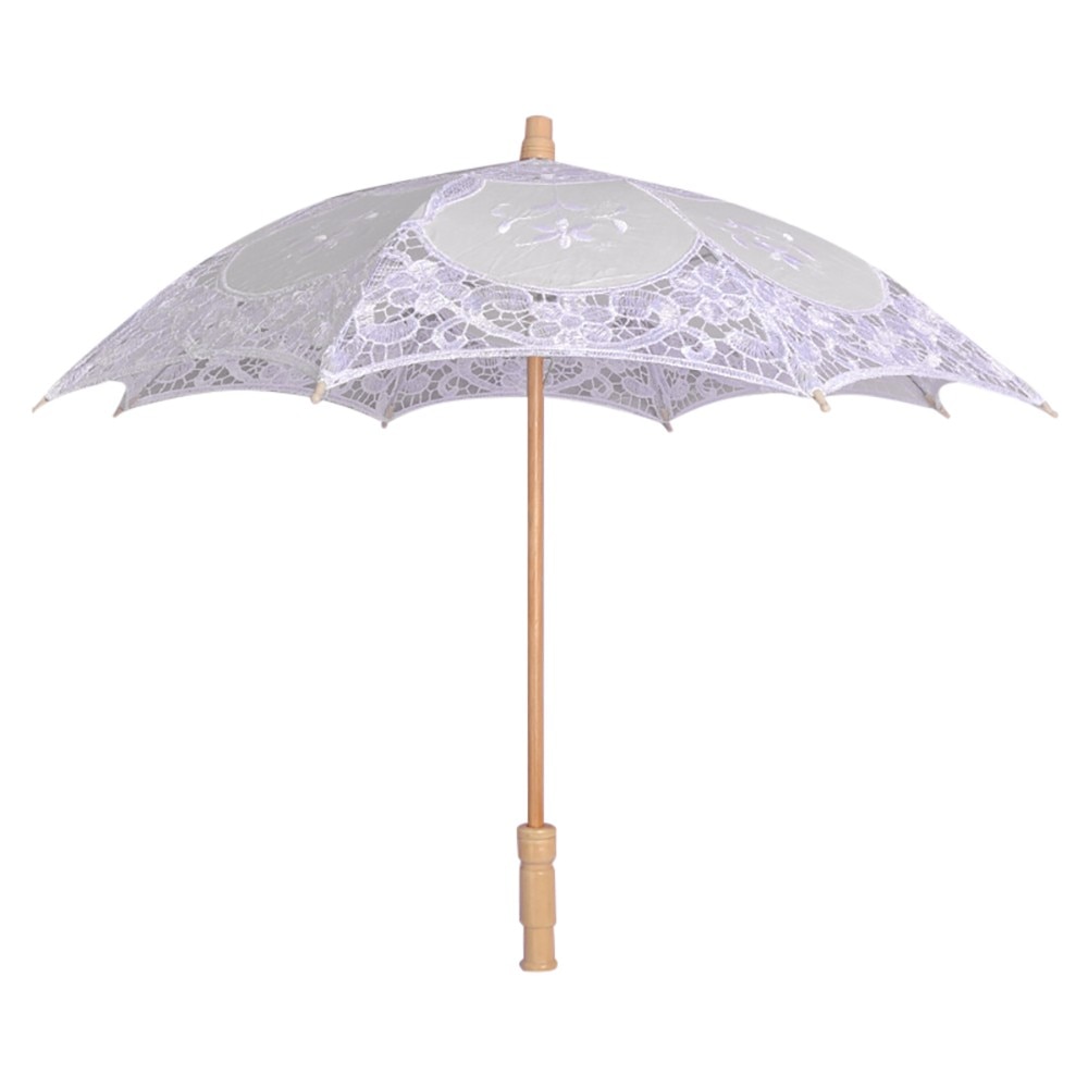 Kant Parasol Parasol Borduurwerk Bruid Paraplu Wit Ivoor Wedding Paraplu Mariage