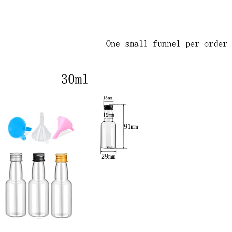 10 Uds 30ML-150ML Mini botella de licor de plástico portátil botellas de jugo contenedor de bebidas reutilizable para favores bodas fiestas favores: Gris claro / 5 ml