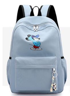 Chuwanglin Waterdichte Schooltas Leuke Student School Rugzak Grote Reizen Tiener Schoudertas Childbag Vrouwen Rugzak A60104: mouse-sky blue