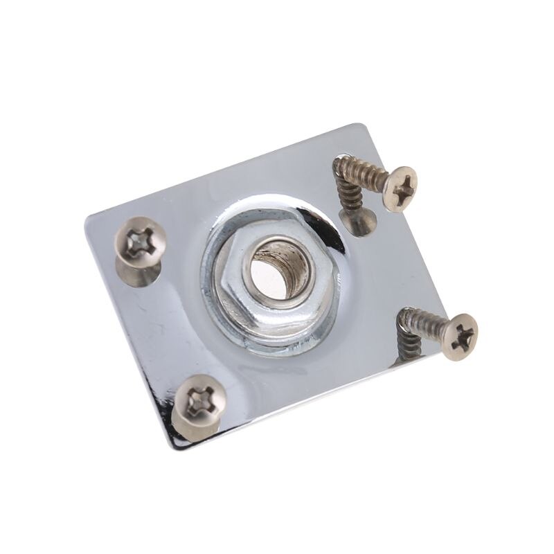 Guitar Jack Plate + Output Socket Chrome Rectangle For Gibson Epiphone Q22F