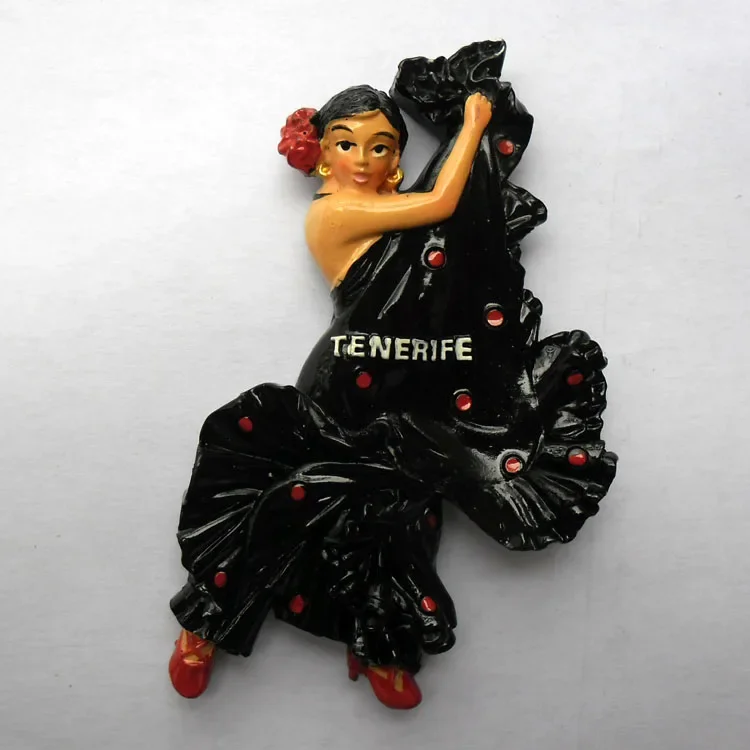 Magneet Tenerife Spanje Barcelona Toerisme Souvenirs Flamenco Danser Malaga Koelkast 3D Magnetische Stickers Ideeën: plum