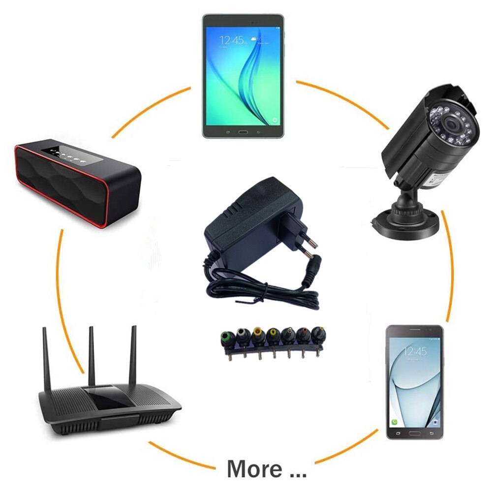 Universal power Supply adapter Multi 3V 6V 9V 12V Power Supply Adapter 3 6 9 12 V Volt Converter Cable 7 Plugs Adapters 3A 30W