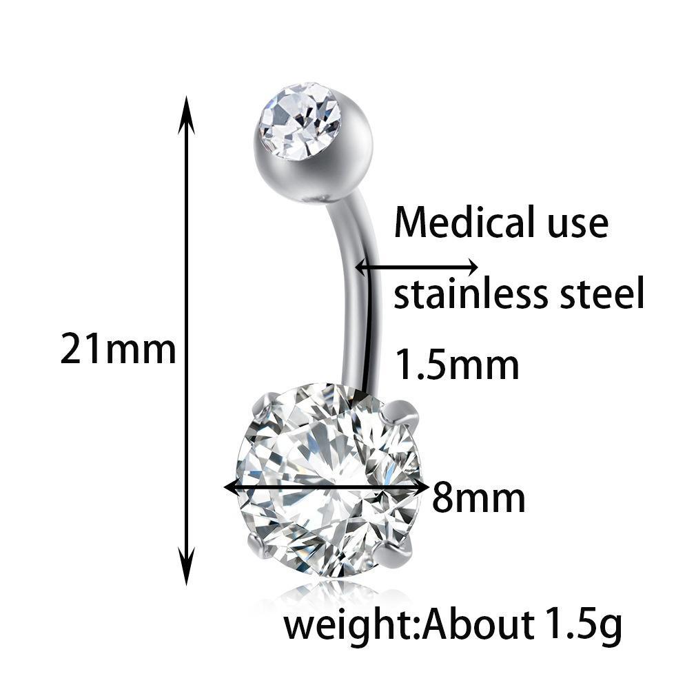 MJARTORIA Sexy Vrouwen Goud Kleur Navel Piercing Navel Lichaam Sieraden Crystal Zircon Steentjes Ronde Body Ring Sieraden