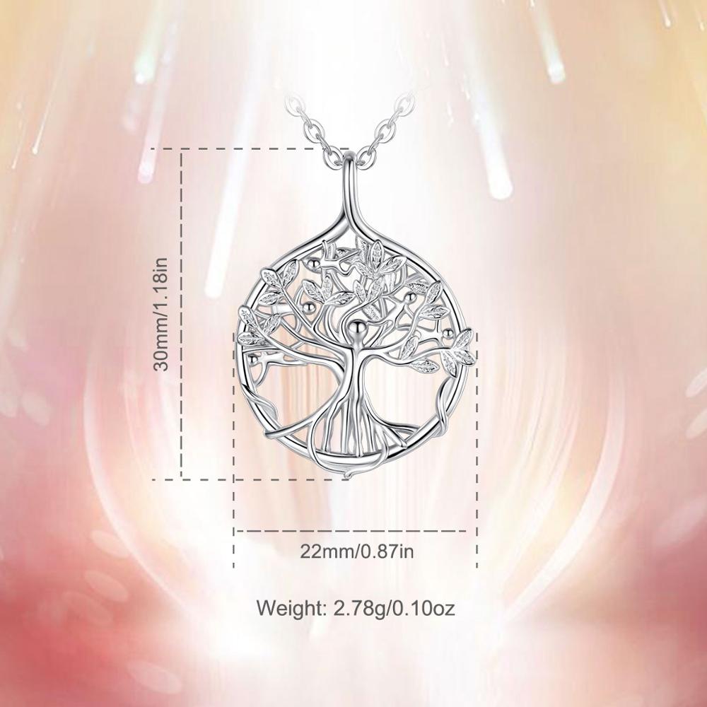 EUDORA-colgante de árbol de la vida para mujer, de plata de ley, collar con árbol familiar de plata con personas felices, joyería fina para mujer, de D448