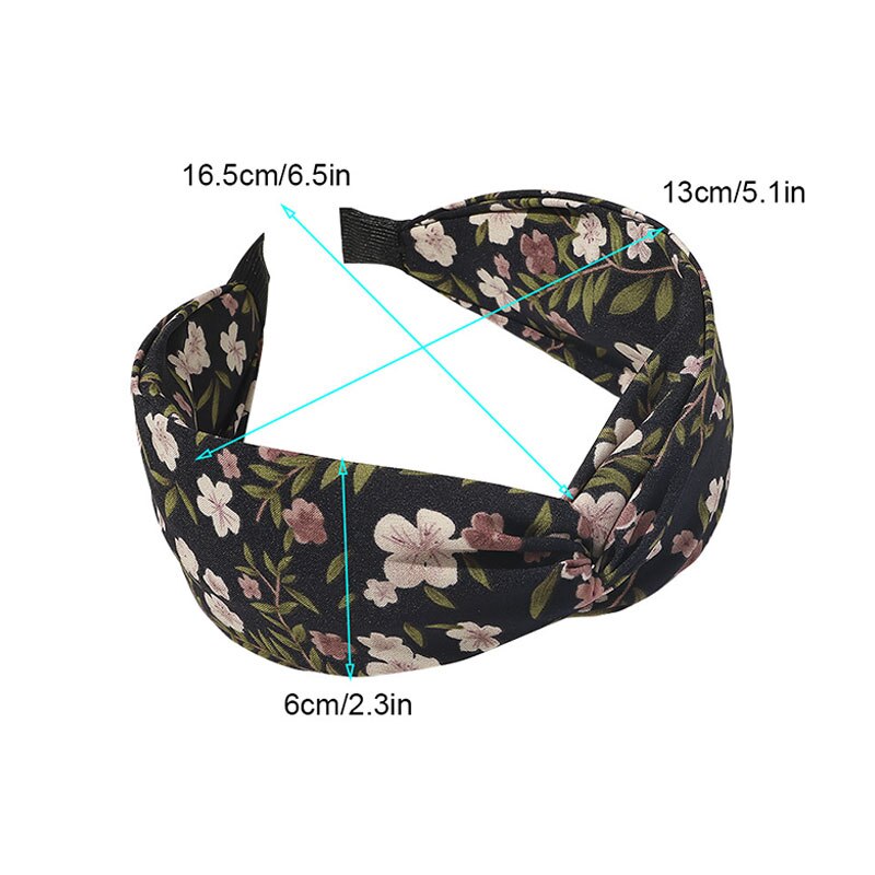 Diadema con estampado floral para mujeres, bandana con nudo cruzado para envolver el cabello, diadema para el pelo, accesorios para el cabello