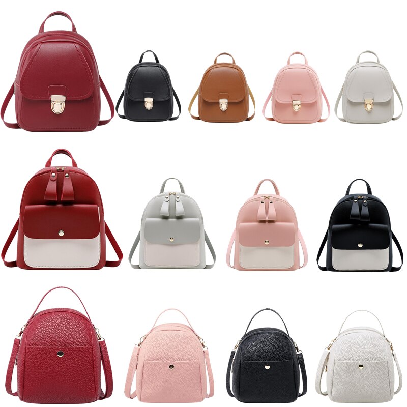 Korean Style Girls' Backpack Multi-Function Small Back Pack Women Shoulder Hand Bags Female Bagpack School Bag Pack