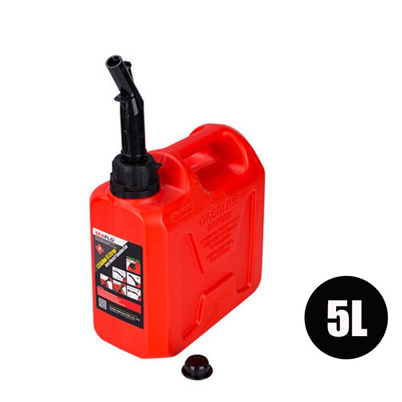 Jerry Can Gas Fuel Oil Tank 5L 10L 20L Plastic Petrol Car Gokart Spare Container Gasoline Petrol Tanks Canister ATV Motorcycle: 5L Red