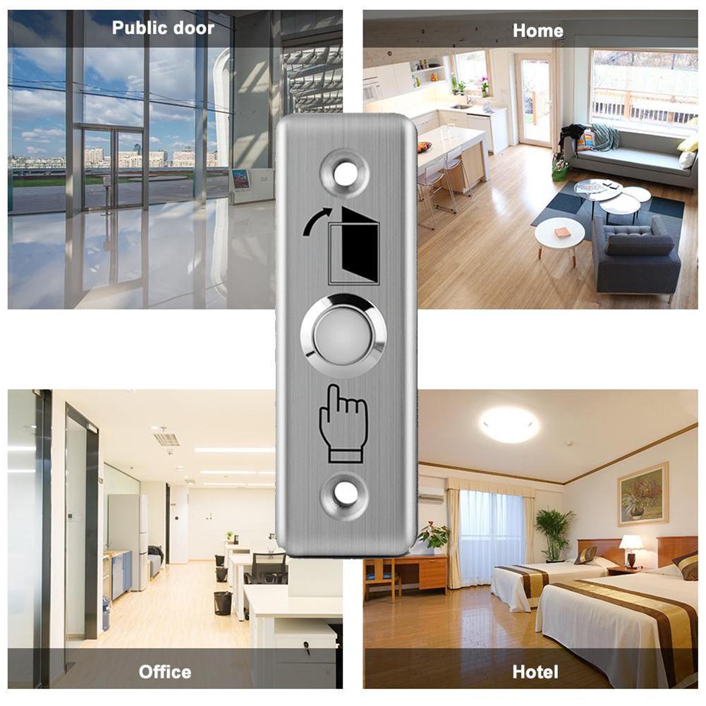 Exit Push Door Release Button Switch Stainless Steel Rectangle For Electric Magnetic Lock Door Access Control Systems Button