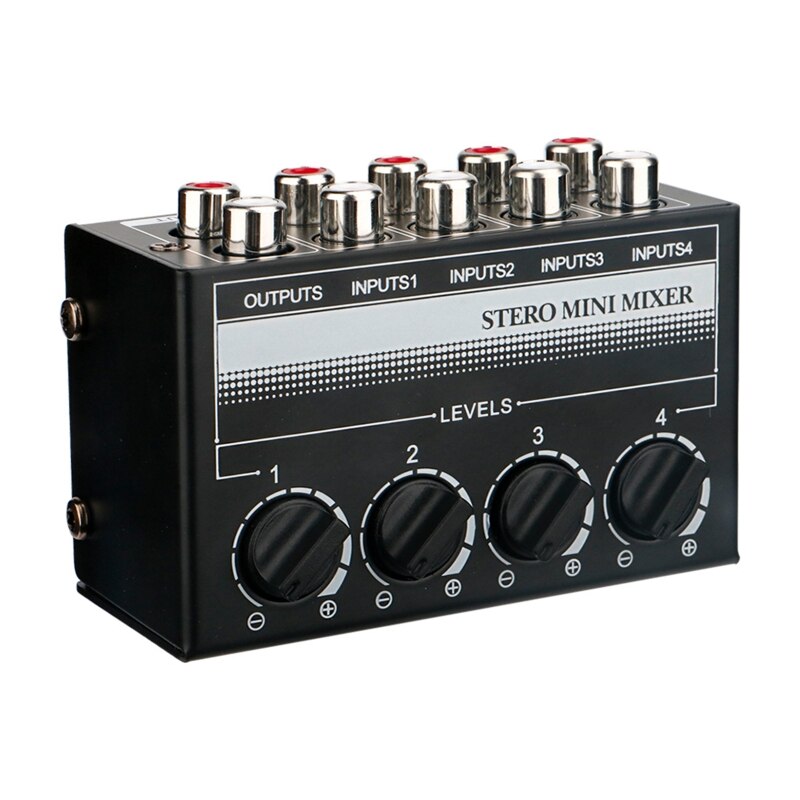 CX400 Mini Passive Stereo Mixer Rca 4 Channel Passive Mixer Small Mixer -12dB MAX Mini Passive Stereo Mixer A0NB
